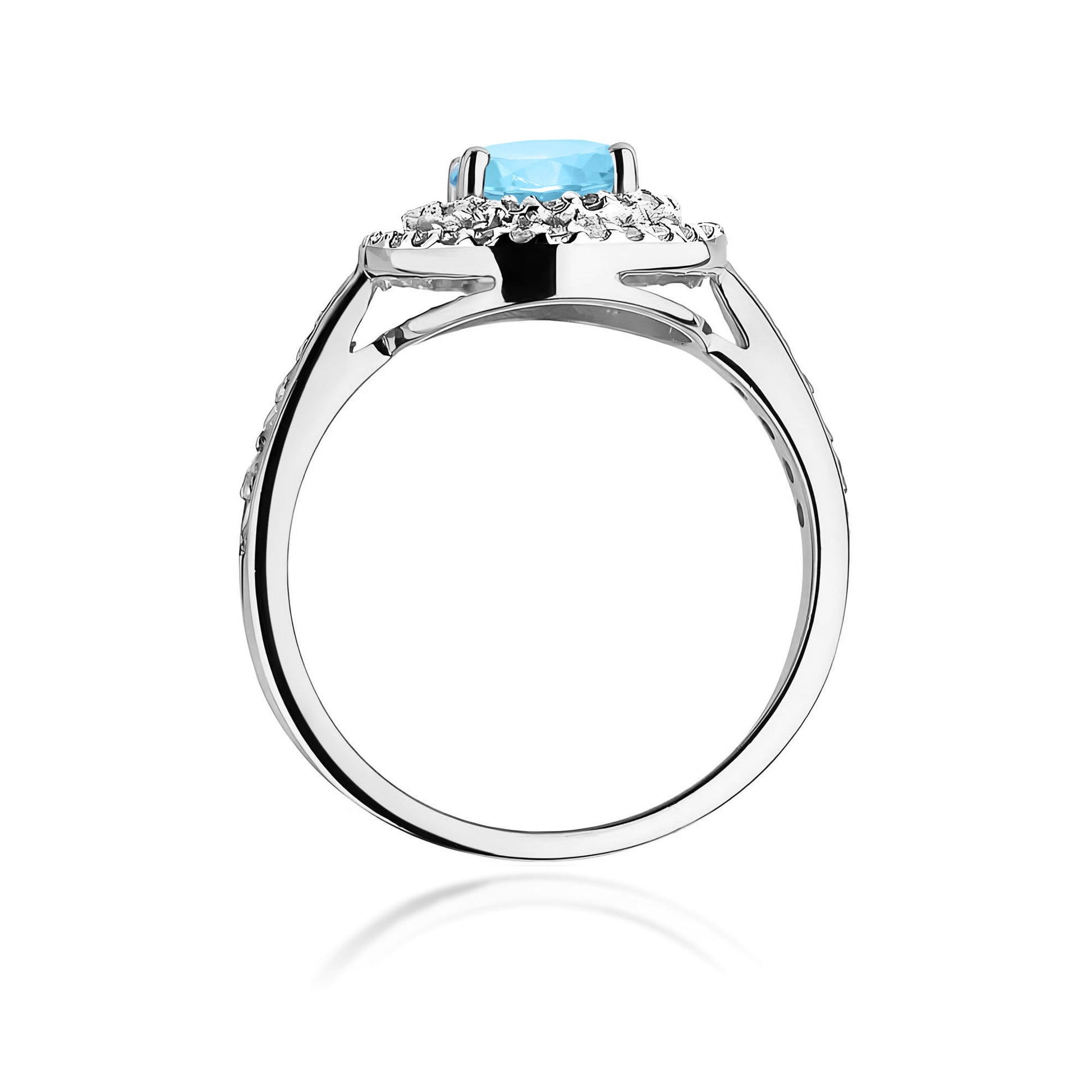 Inel Aur 9K cu Topaz Swiss 0.80 ct si Diamante Naturale 0.37 ct