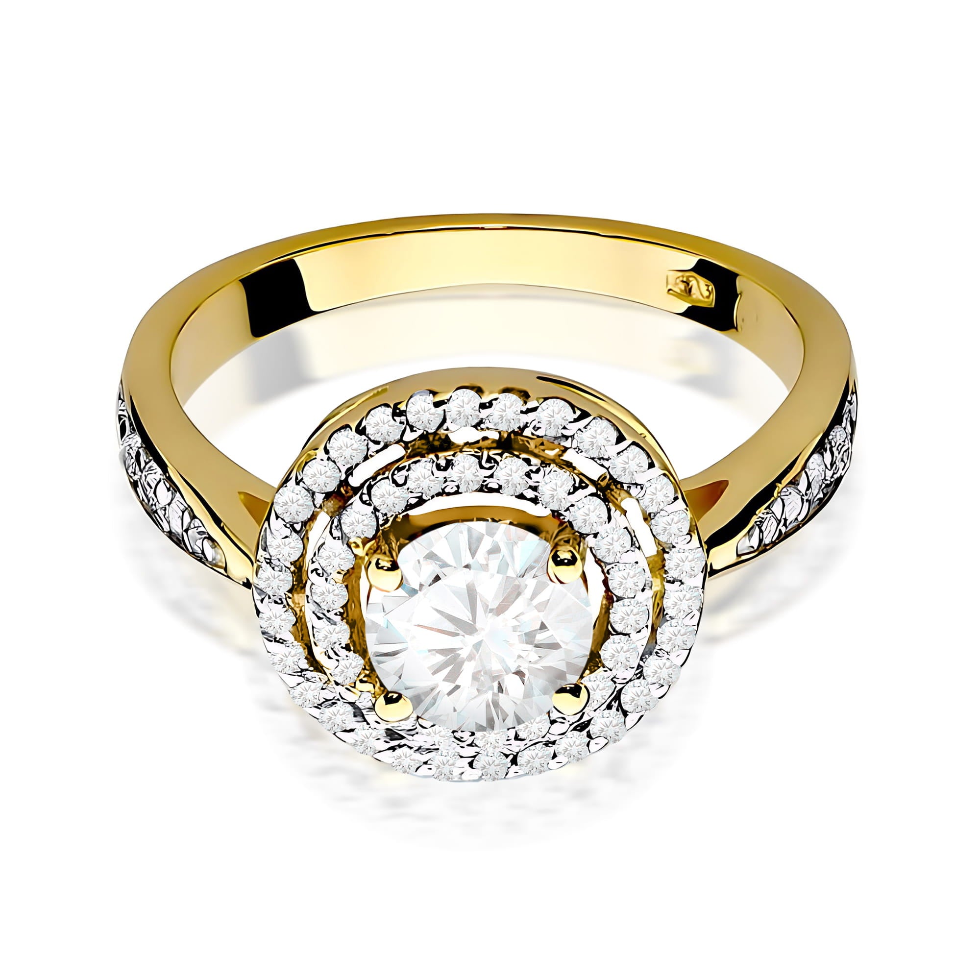 Inel Aur 9K cu Diamante de Laborator 1.12 ct