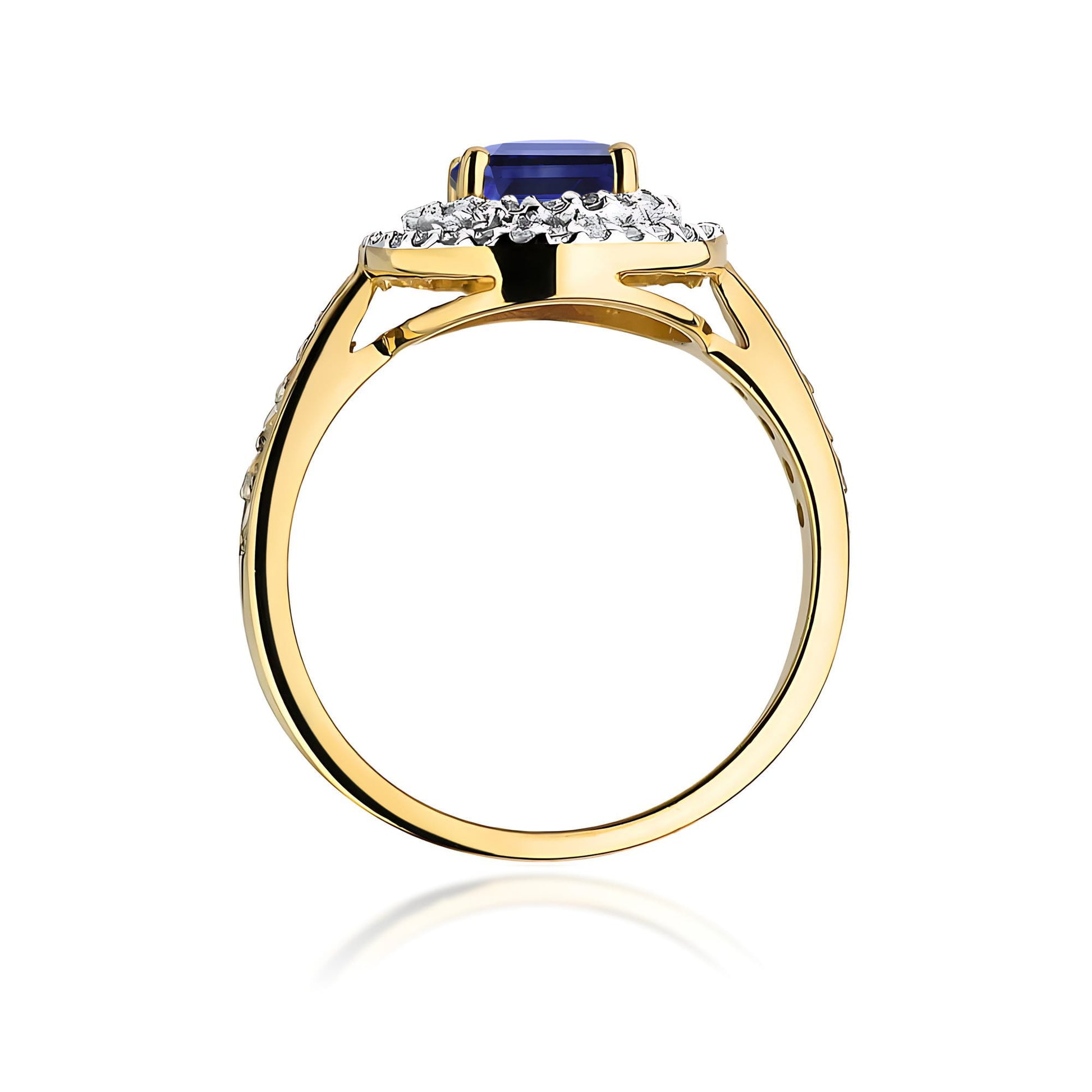 Inel Aur 9K cu Safir 1.00 ct si Diamante Naturale 0.37 ct
