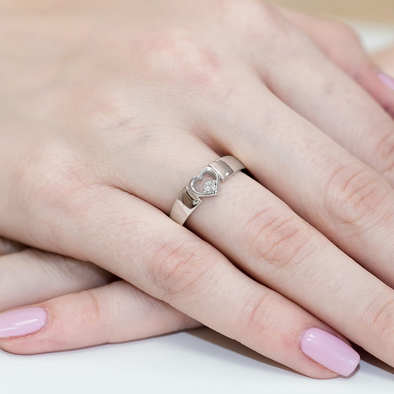 Inel Aur 9K cu Diamant Natural 0.04 ct