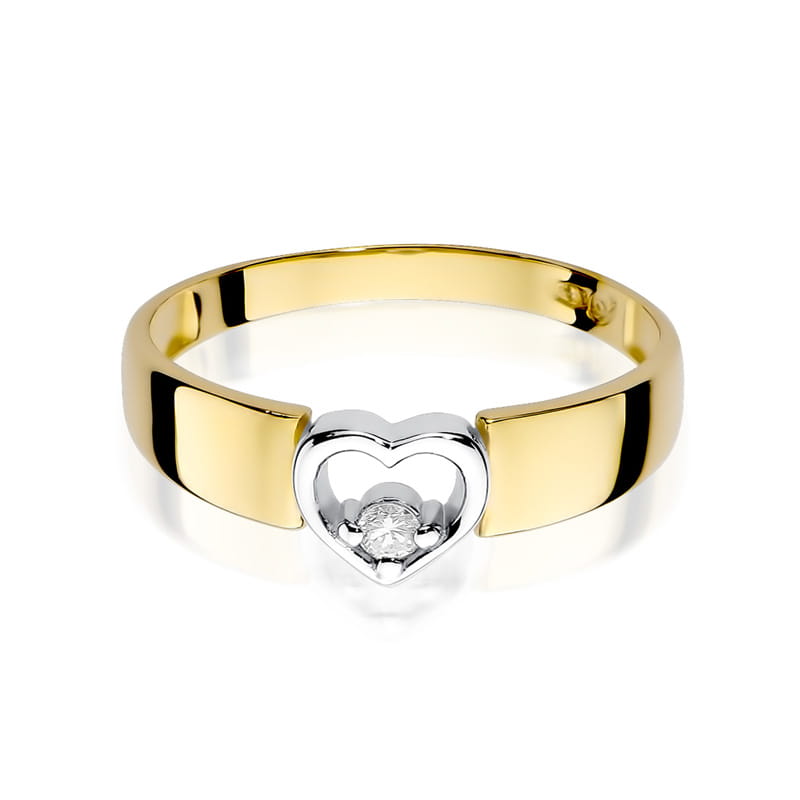 Inel Aur 9K cu Diamant Natural 0.04 ct