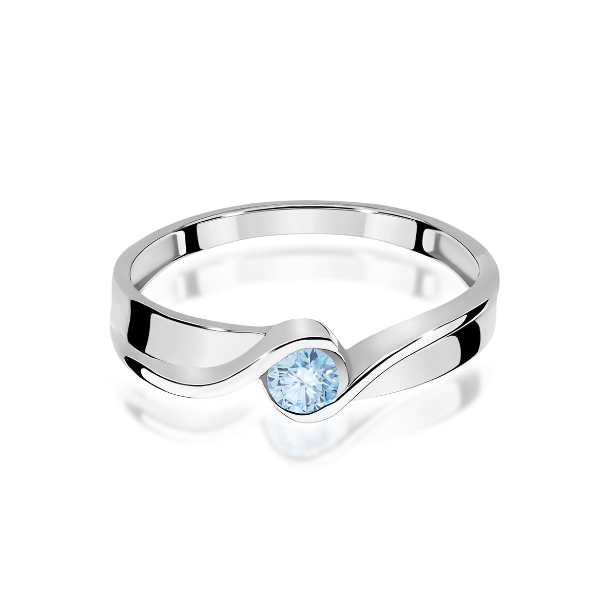 Inel Aur 9K cu Diamant Albastru de Laborator 0.15 ct