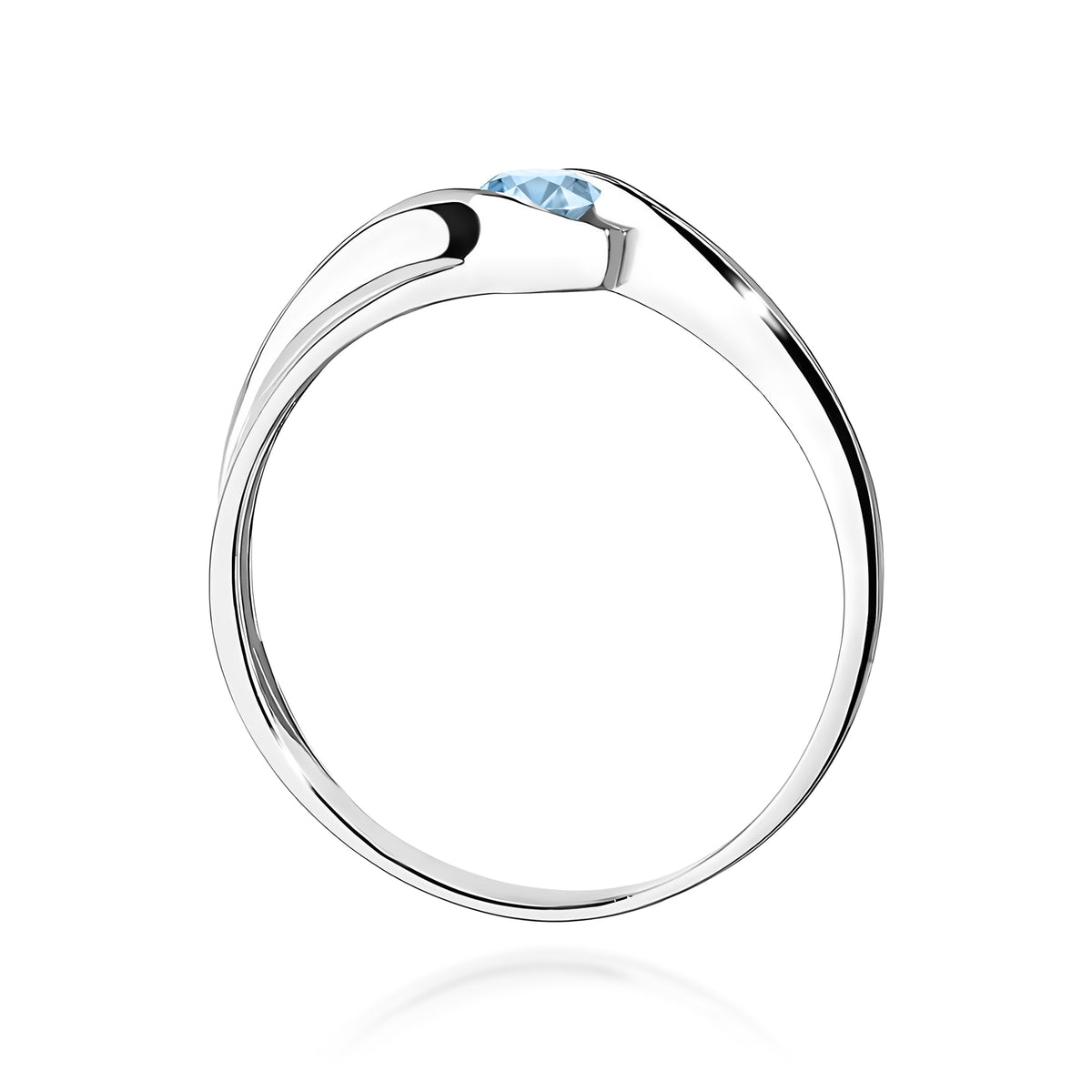 Inel Aur 9K cu Diamant Albastru de Laborator 0.15 ct