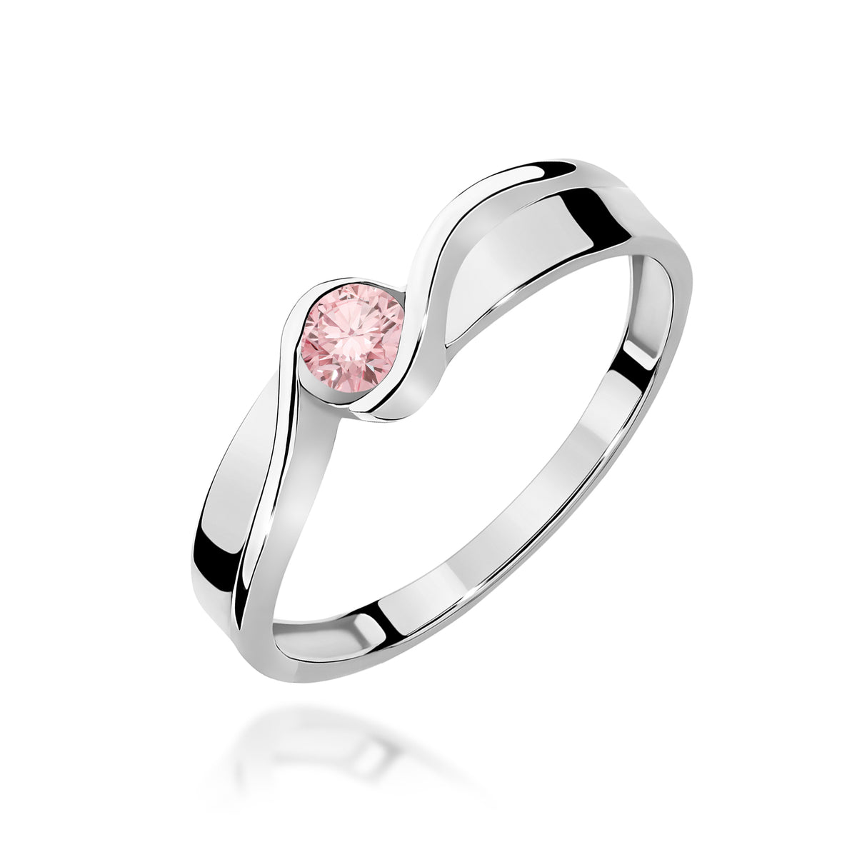 Inel Aur 9K cu Diamant Roz de Laborator 0.15 ct