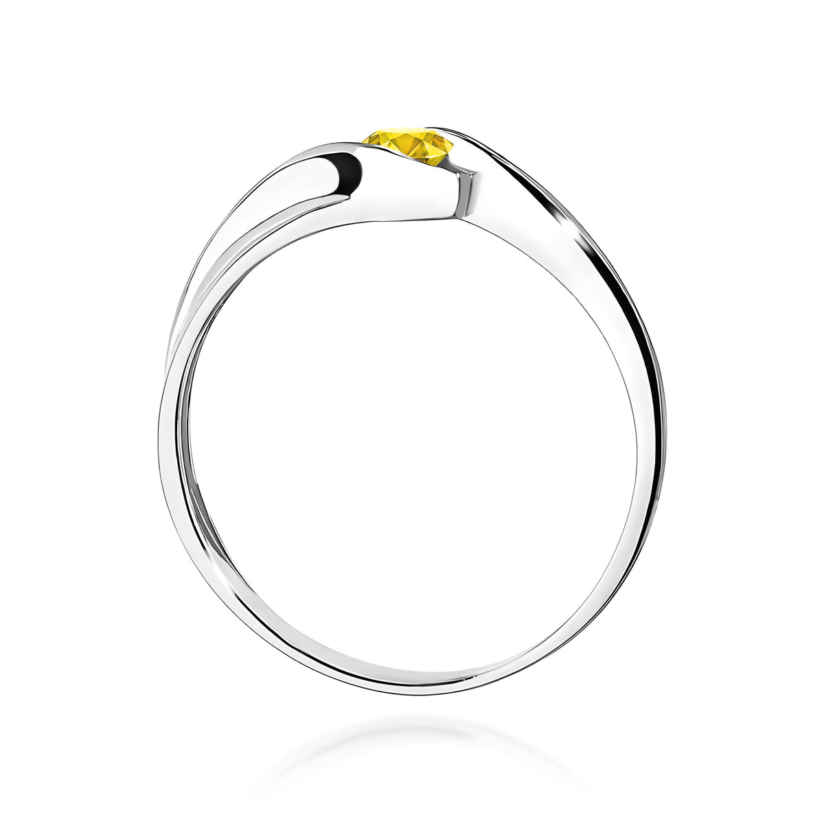 Inel Aur 9K cu Diamant Galben de Laborator 0.15 ct