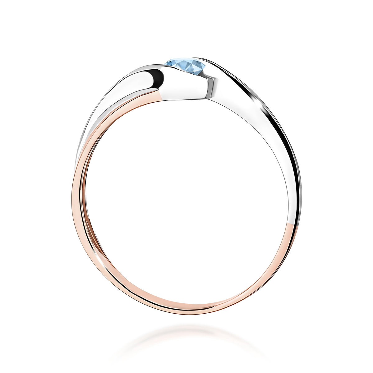 Inel Aur 14K cu Diamant Albastru de Laborator 0.15 ct