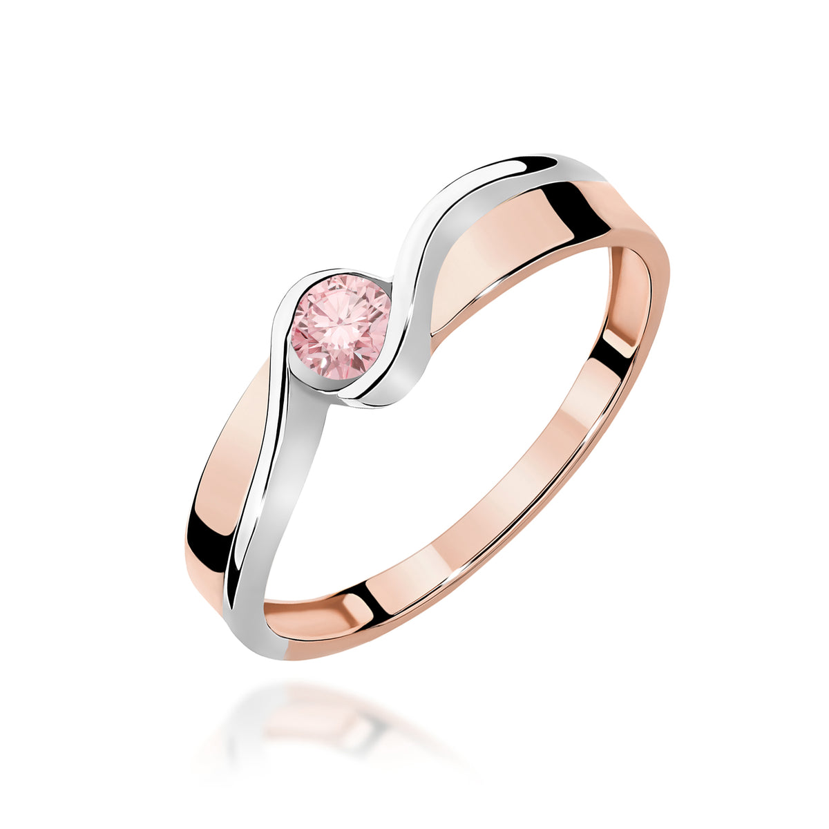 Inel Aur 14K cu Diamant Roz de Laborator 0.15 ct