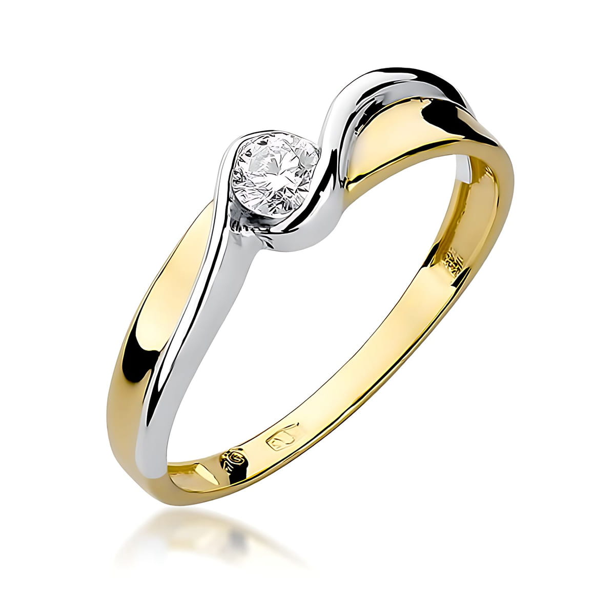 Inel Aur 14K W0278 Diamant Cultivat 0.10ct
