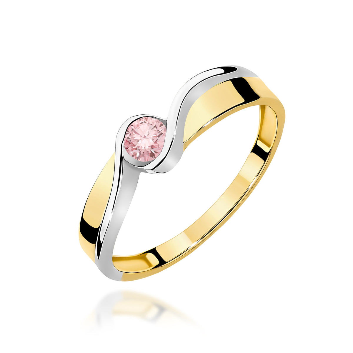 Inel Aur 9K cu Diamant Roz de Laborator 0.15 ct
