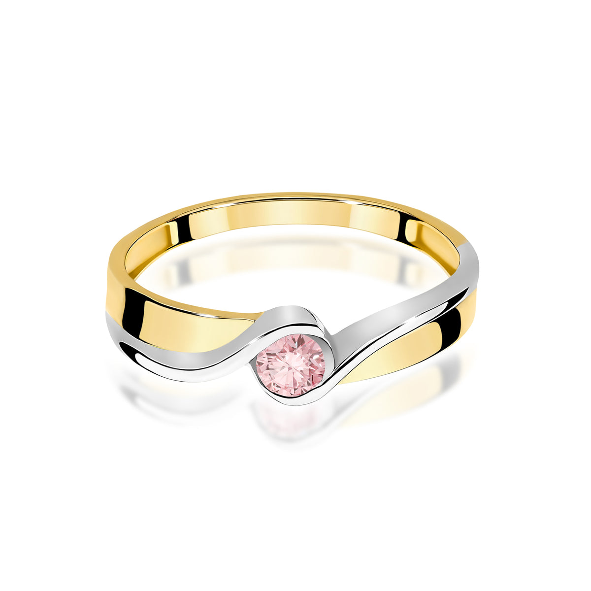 Inel Aur 9K cu Diamant Roz de Laborator 0.15 ct