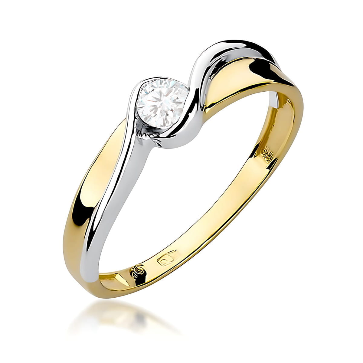 Inel Aur 9K cu Diamant de Laborator 0.15 ct