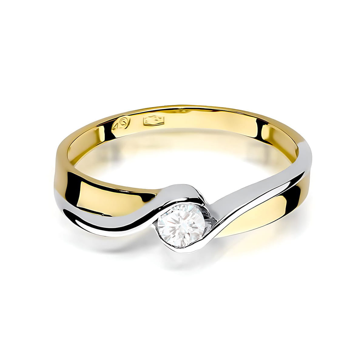 Inel Aur 9K cu Diamant de Laborator 0.15 ct