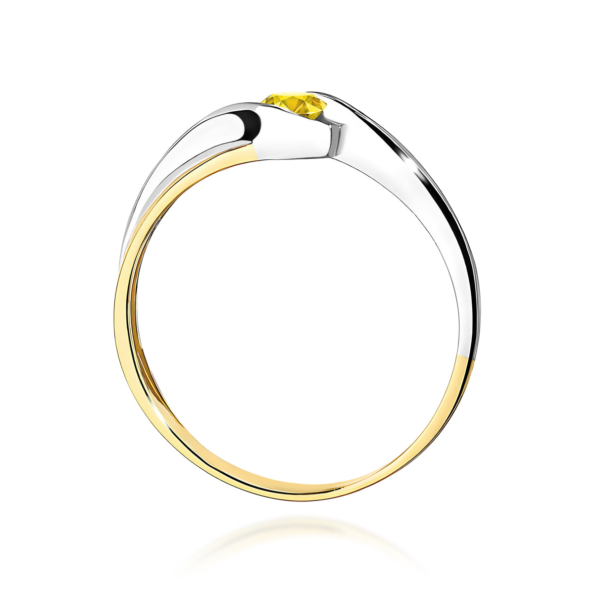 Inel Aur 9K cu Diamant Galben de Laborator 0.15 ct