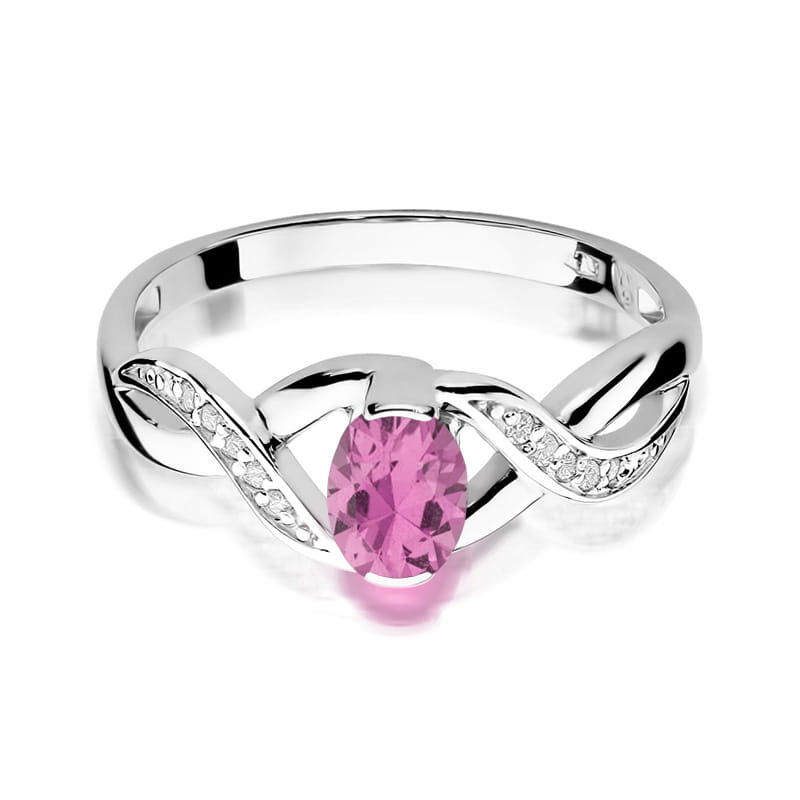 Inel Aur 14K W028 Safir Roz 0.45ct