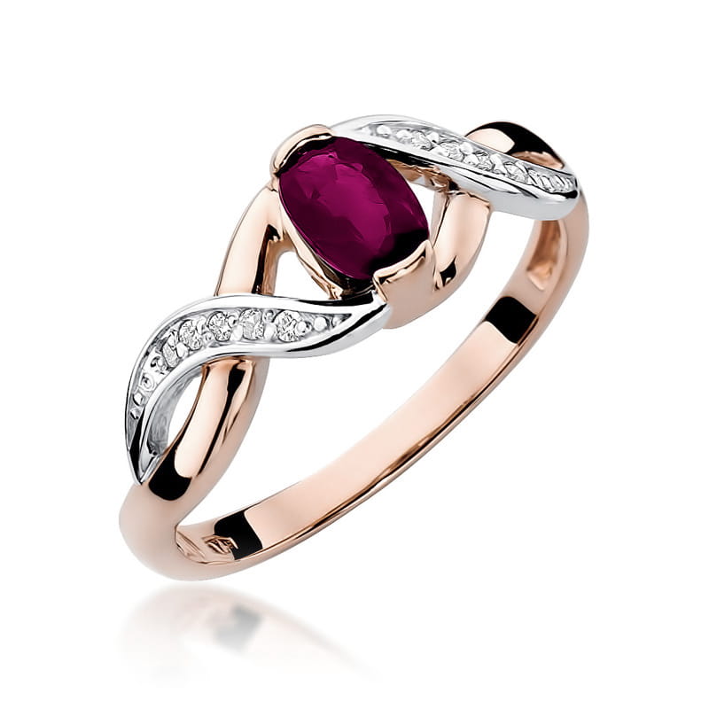 Inel Aur 14K W028 Rodolit 0.50ct