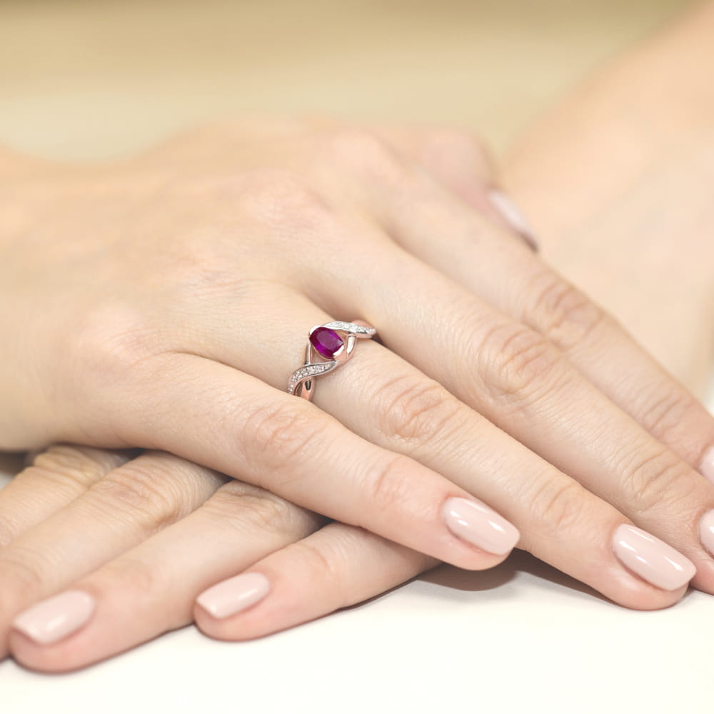 Inel Aur 14K W028 Rodolit 0.50ct