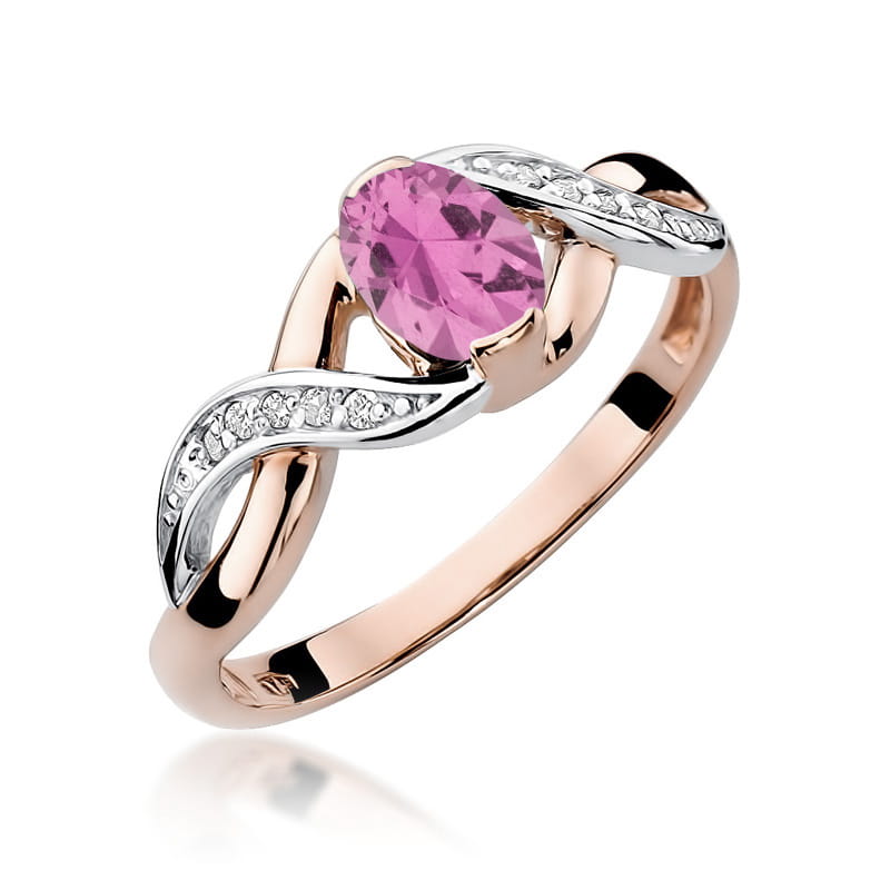 Inel Aur 14K W028 Safir Roz 0.45ct