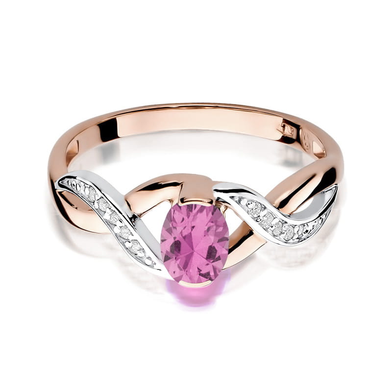 Inel Aur 14K W028 Safir Roz 0.45ct