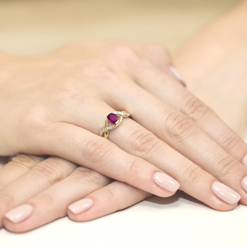 Inel Aur 14K W028 Rodolit 0.50ct