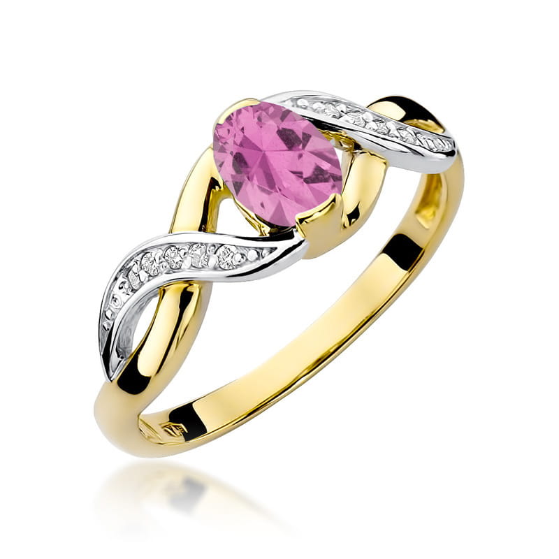 Inel Aur 14K W028 Safir Roz 0.45ct