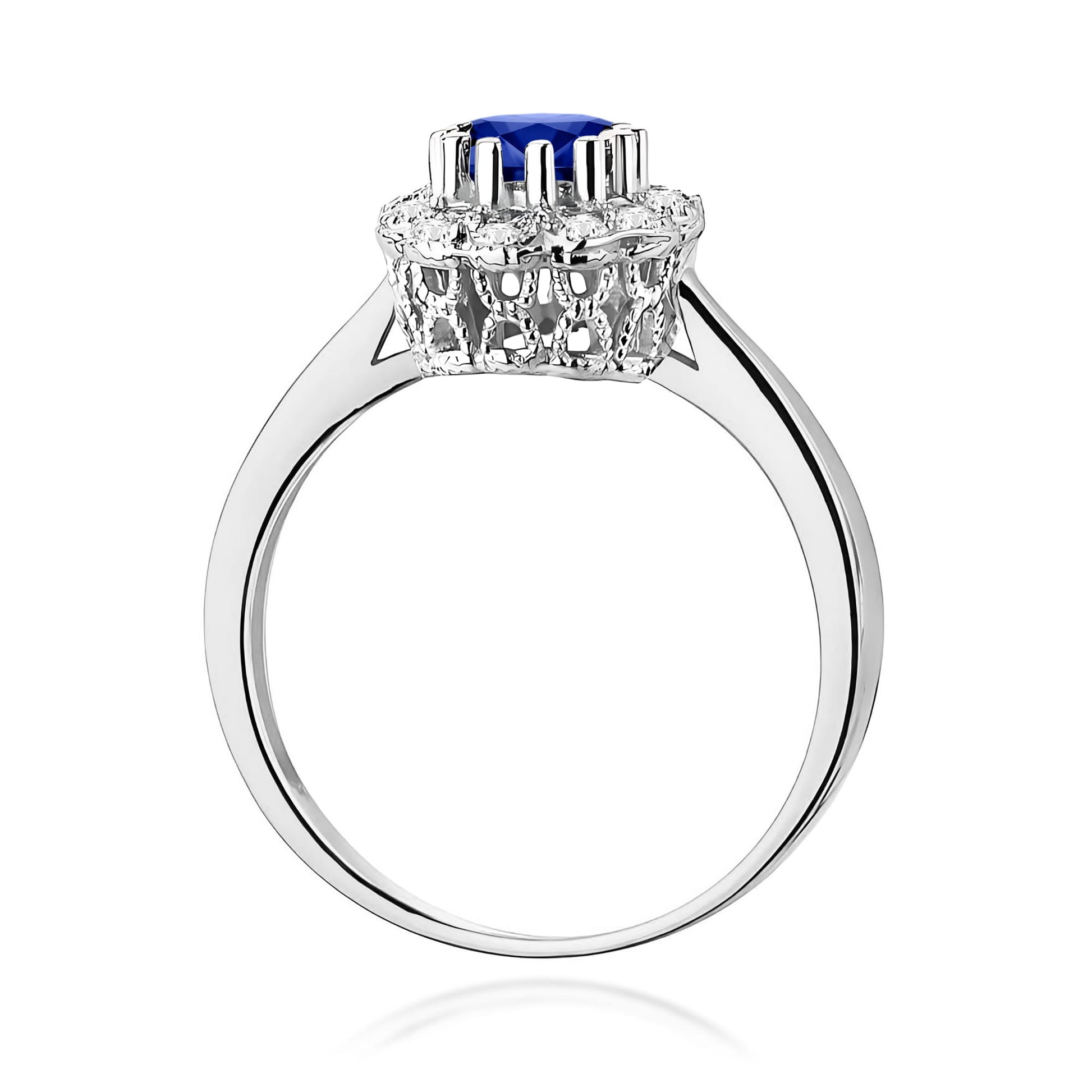 Inel Aur 9K cu Safir 0.50 ct si Diamante Naturale 0.17 ct