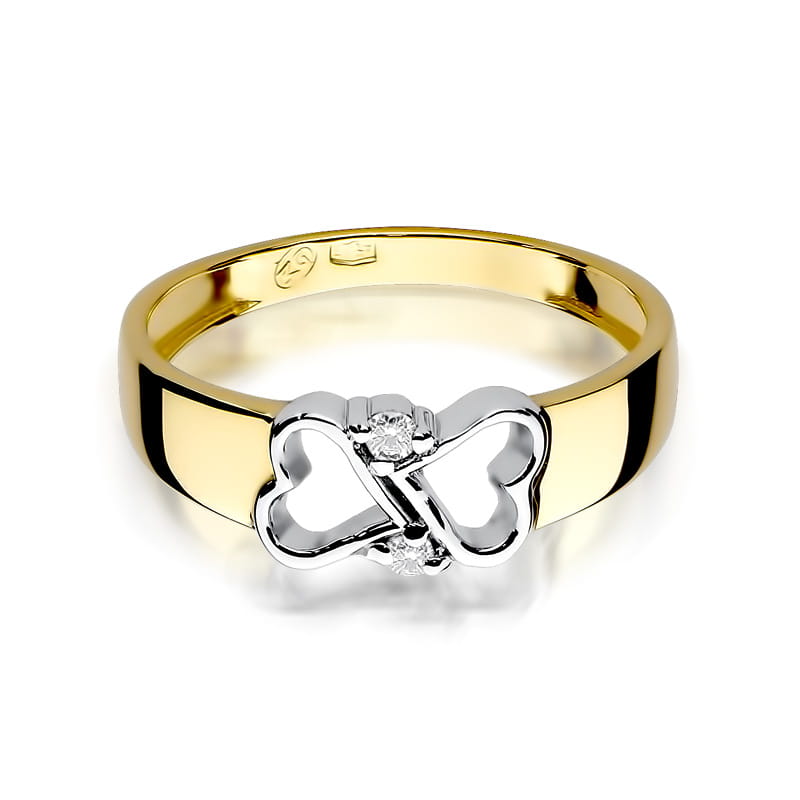 Inel Aur 9K cu Diamante Naturale 0.04 ct
