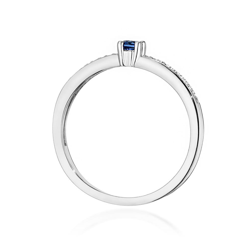 Inel Aur 14K cu Safir 0.15 ct si Diamante 0.05 ct