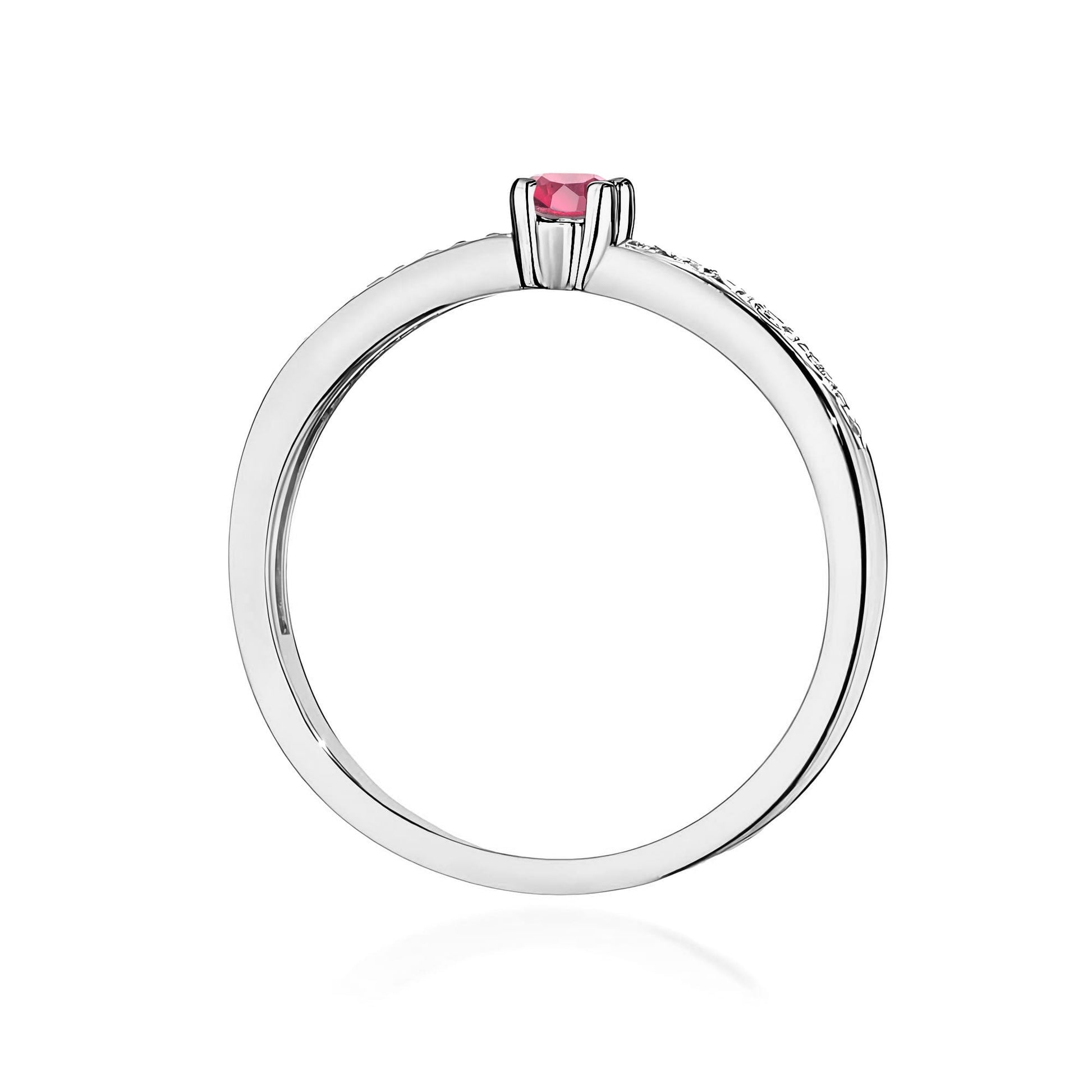 Inel Aur 14K cu Topaz Roz 0.15 ct si Diamante Naturale 0.05 ct