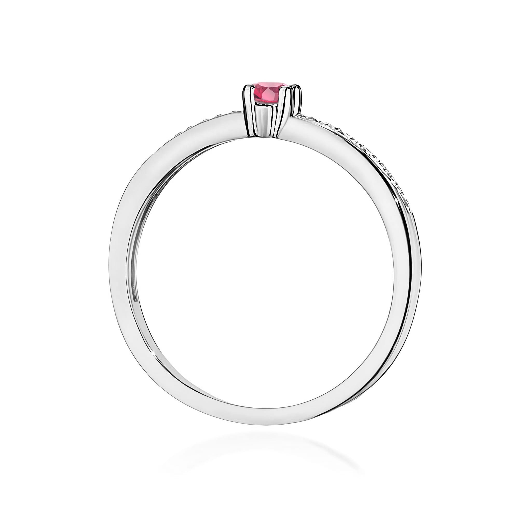 Inel Aur 14K cu Topaz Roz 0.15 ct si Diamante Naturale 0.05 ct