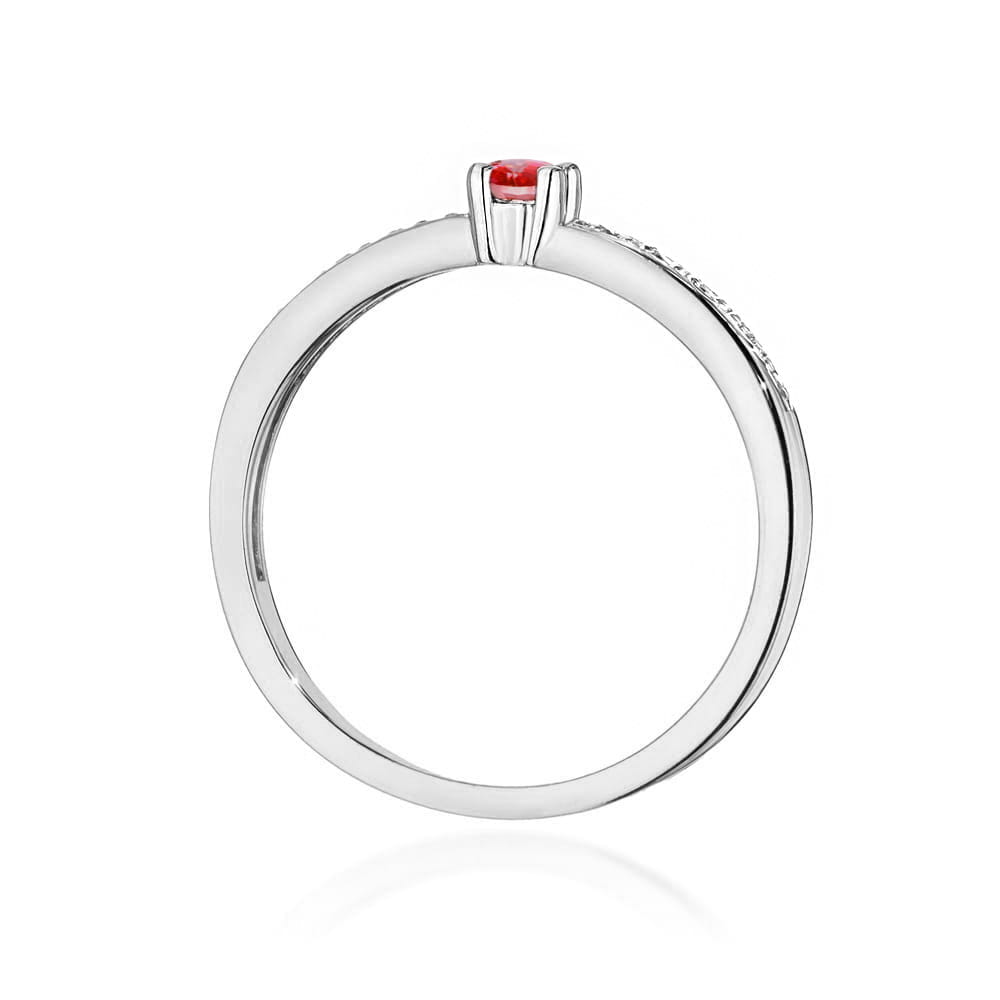 Inel Aur 9K cu Rubin 0.15 ct si Diamante Naturale 0.05 ct