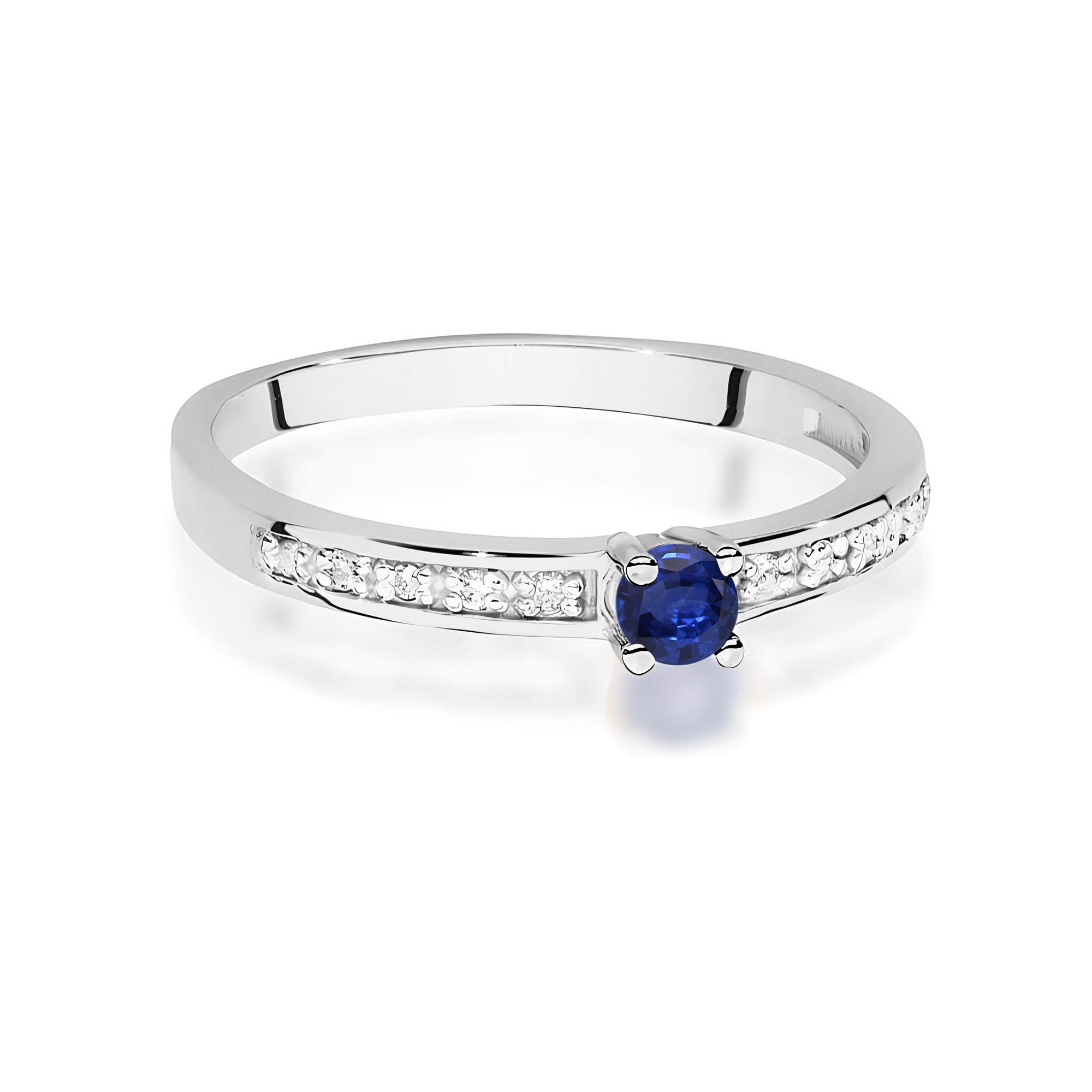 Inel Aur 9K cu Safir 0.15 ct si Diamante Naturale 0.05 ct