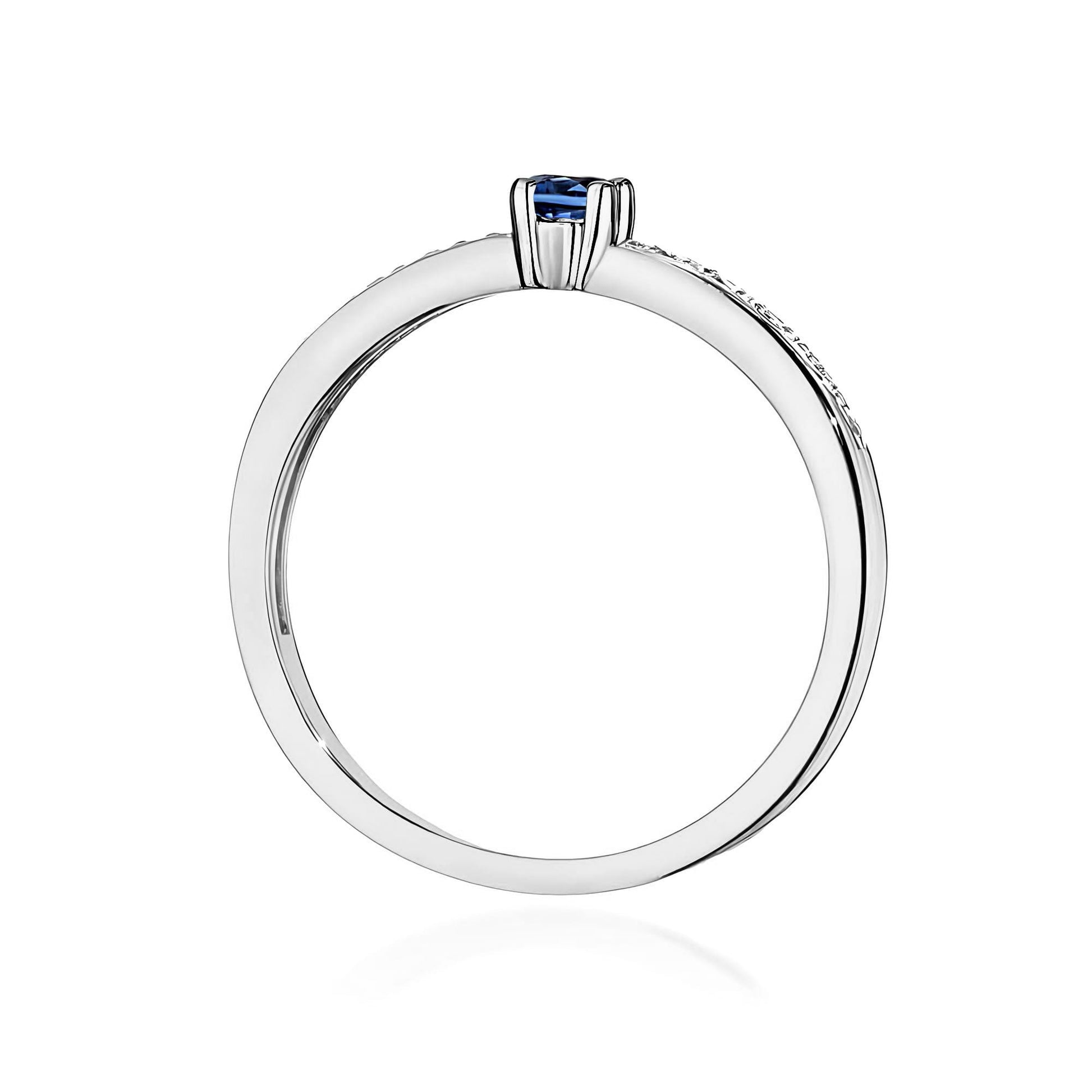 Inel Aur 9K cu Safir 0.15 ct si Diamante Naturale 0.05 ct