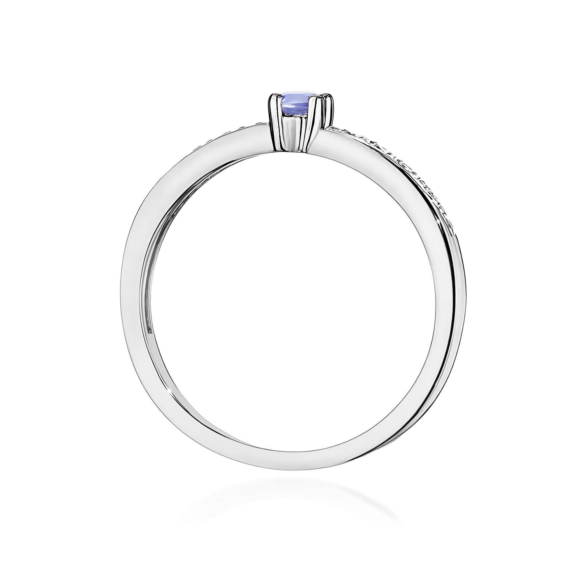 Inel Aur 9K cu Tanzanit 0.15 ct si Diamante Naturale 0.05 ct