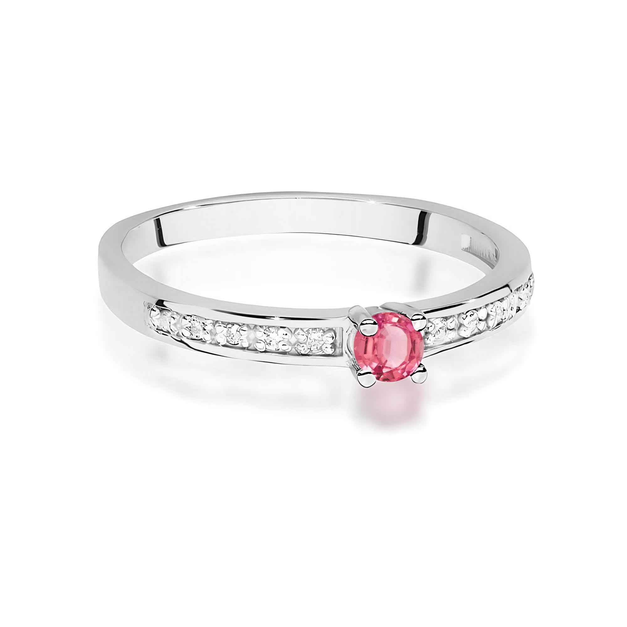 Inel Aur 9K cu Topaz Swiss 0.15 ct si Diamante Naturale 0.05 ct