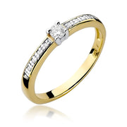 Inel Aur 9K cu Diamante Naturale 0.13 ct