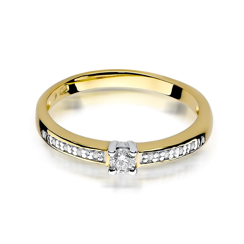 Inel Aur 9K cu Diamante Naturale 0.13 ct