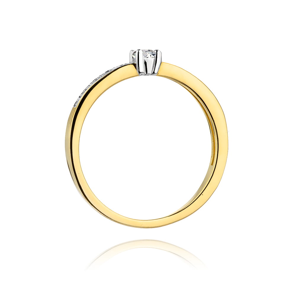 Inel Aur 9K cu Diamante Naturale 0.13 ct