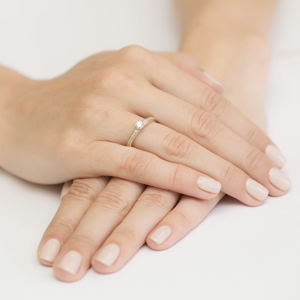 Inel Aur 9K cu Diamante Naturale 0.28 ct