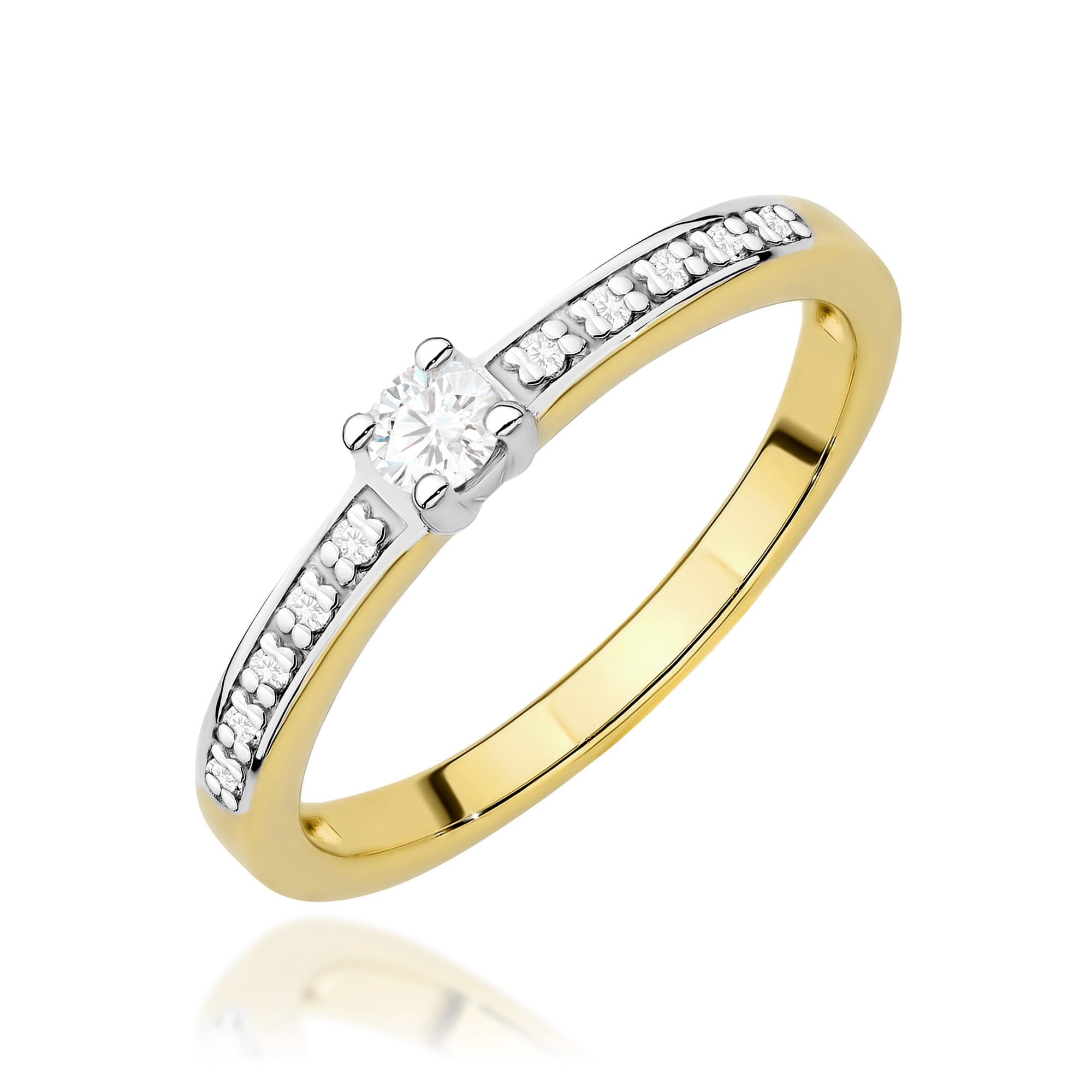 Inel Aur 9K cu Diamante de Laborator 0.13 ct
