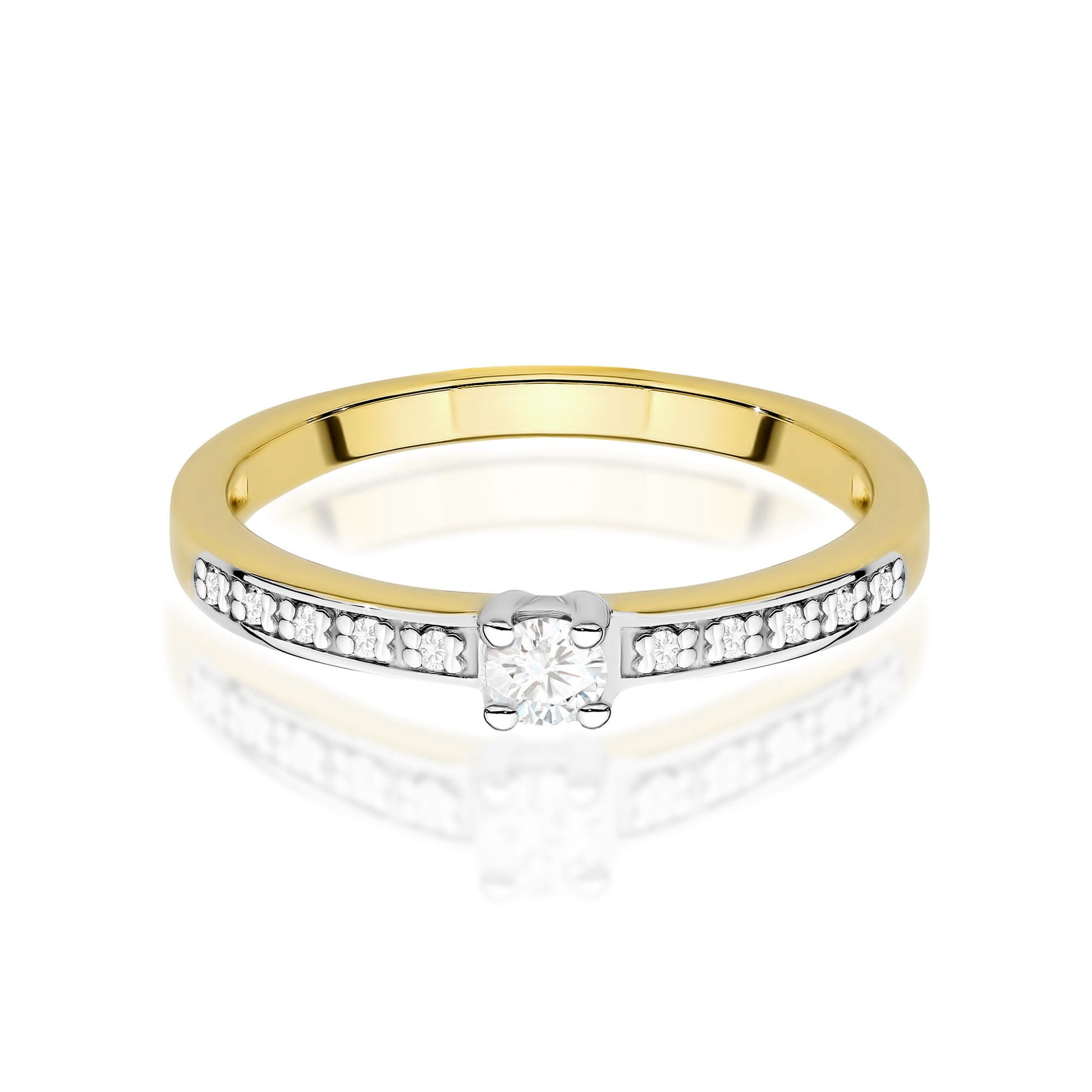Inel Aur 9K cu Diamante de Laborator 0.13 ct