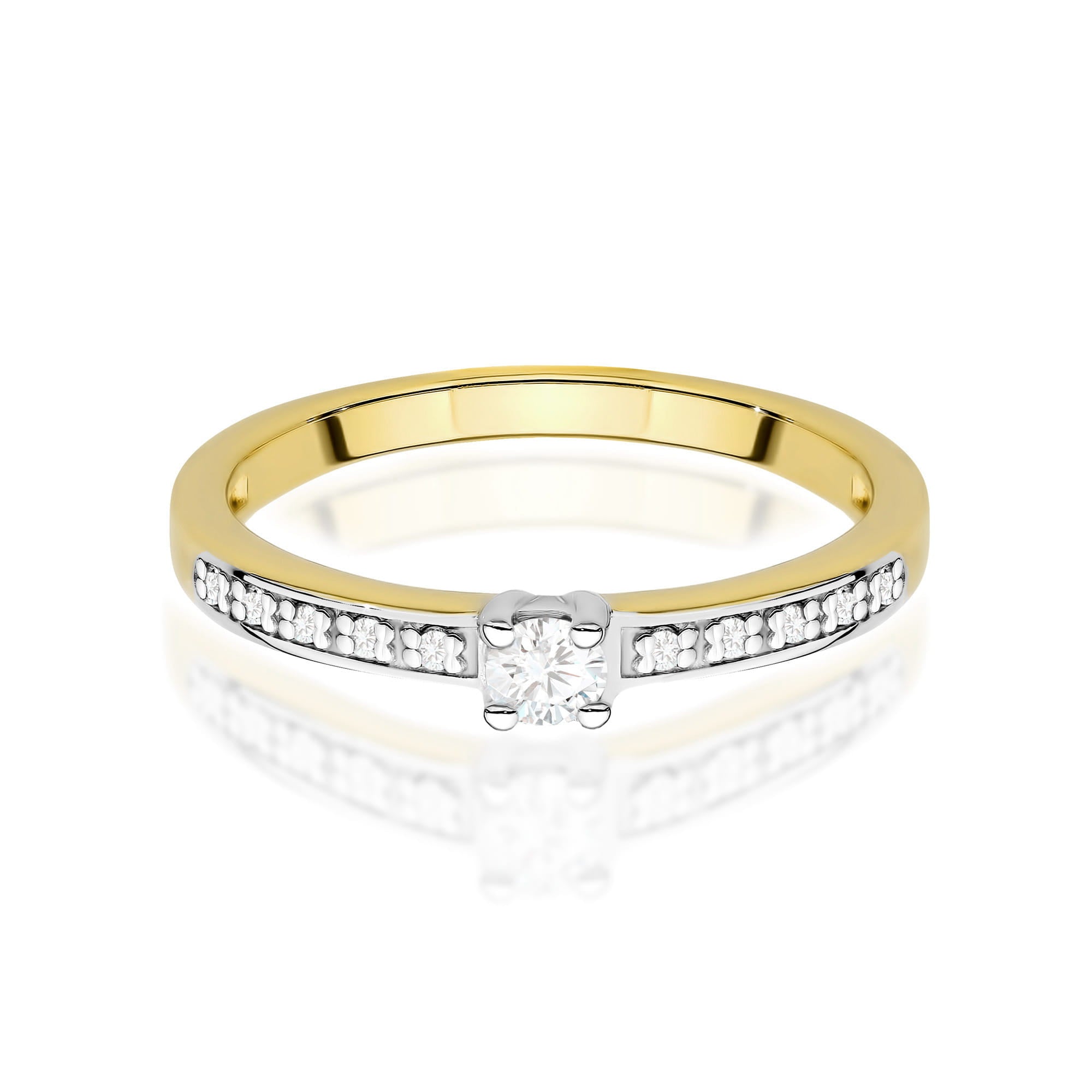 Inel Aur 9K cu Diamante de Laborator 0.13 ct