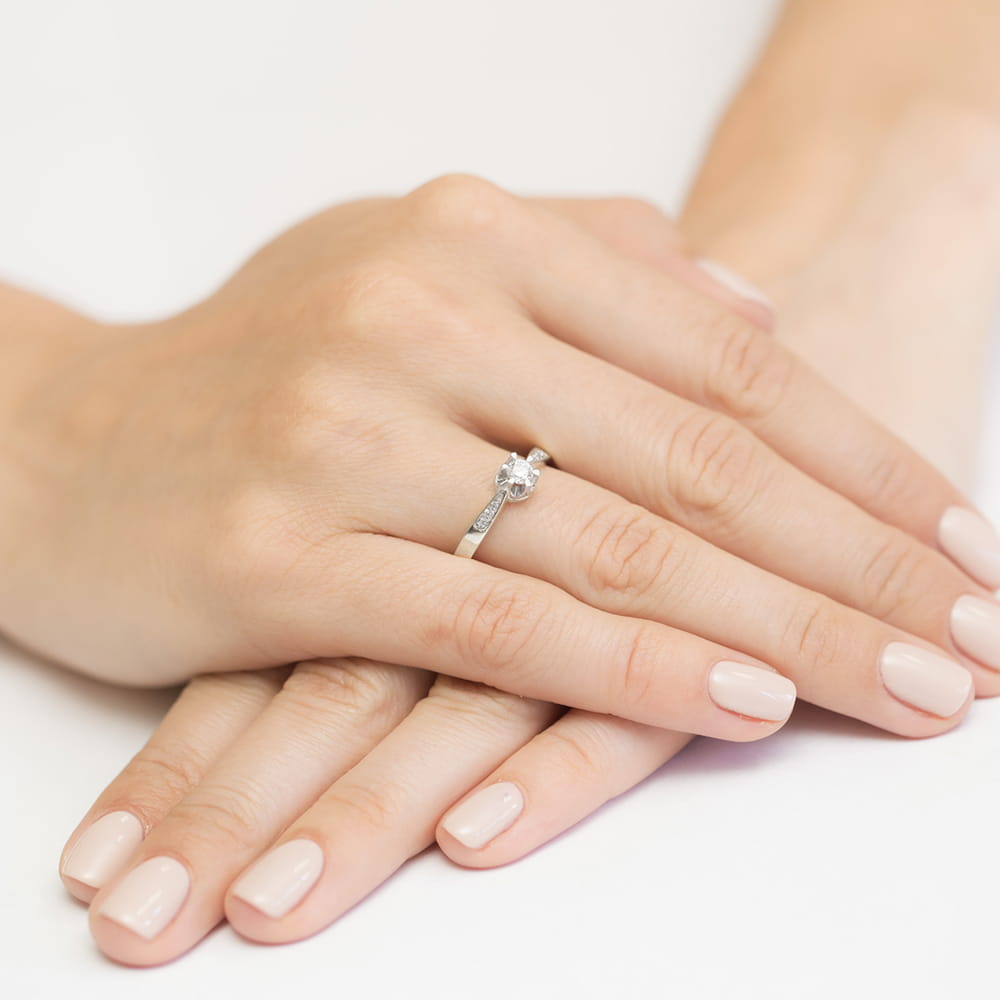 Inel Aur 9K cu Diamante de Laborator 0.25 ct