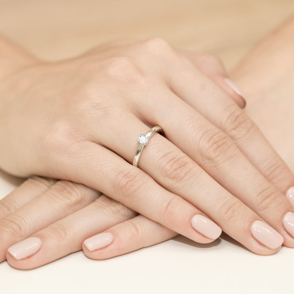 Inel Aur 9K cu Diamant Natural 0.15 ct