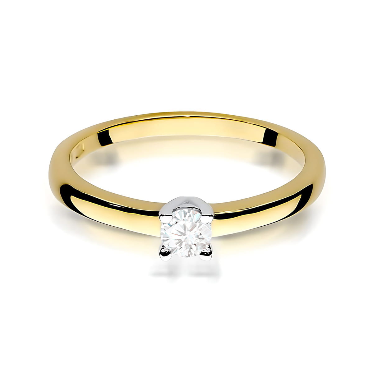 Inel Aur 9K cu Diamant Natural 0.15 ct