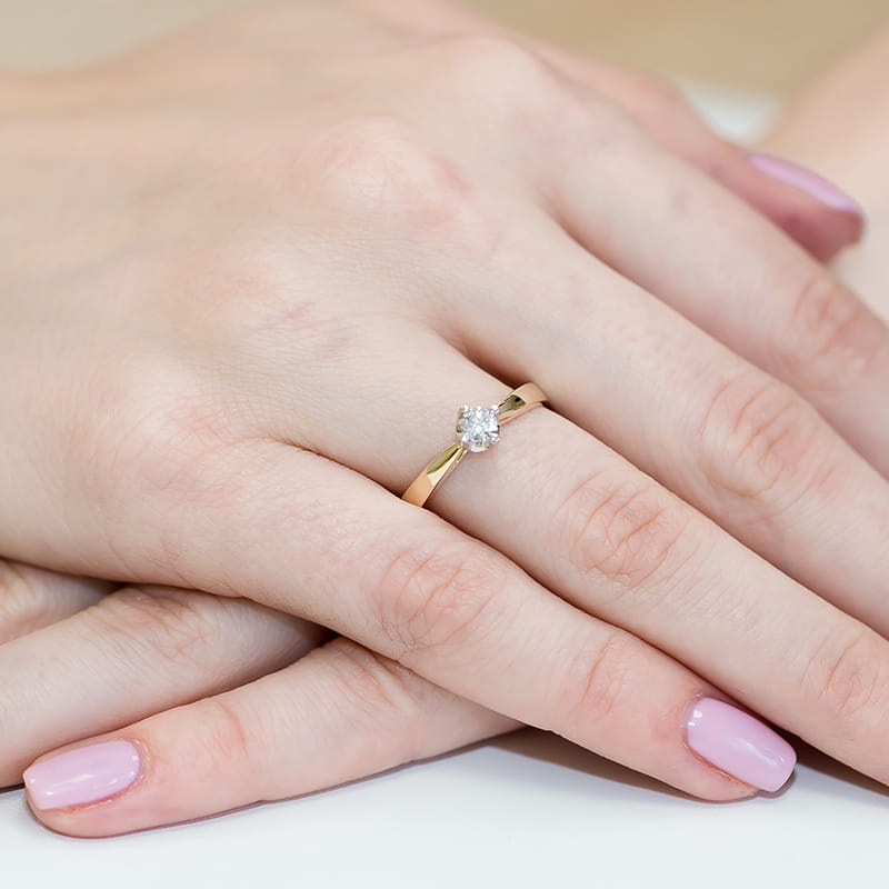 Inel Aur 9K cu Diamant Natural 0.20 ct