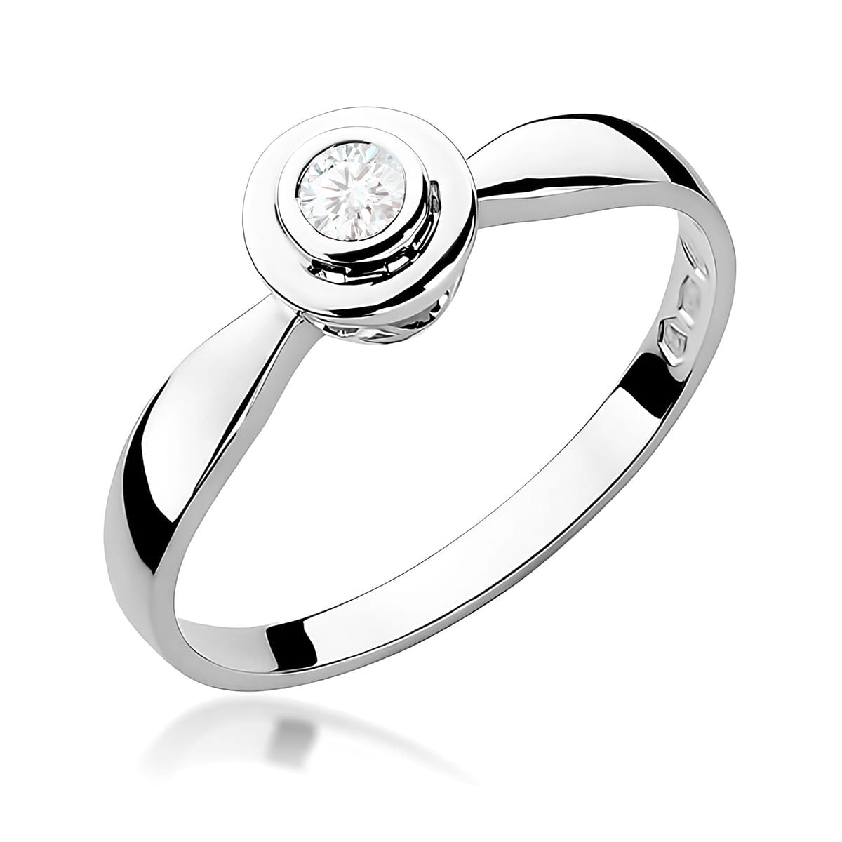 Inel Aur 9K cu Diamant Natural 0.10 ct