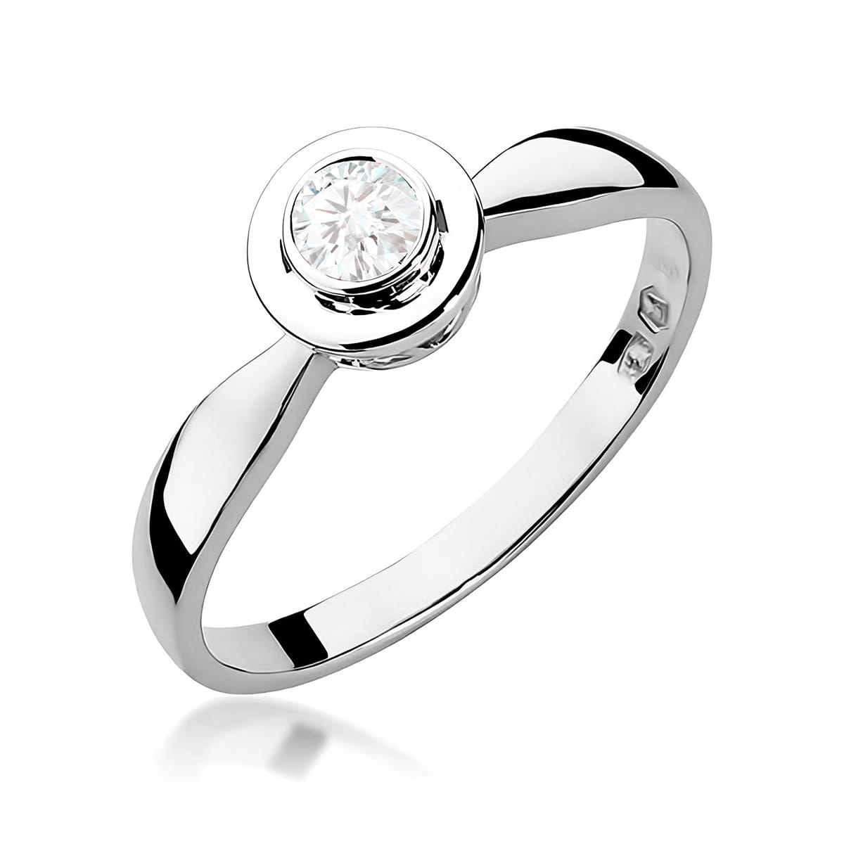 Inel Aur 9K cu Diamant Natural 0.15 ct