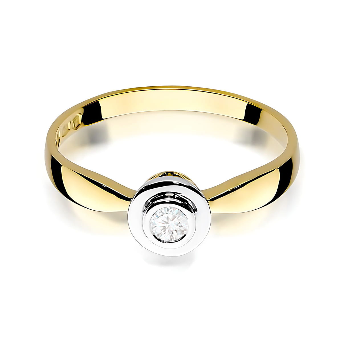 Inel Aur 9K cu Diamant Natural 0.10 ct