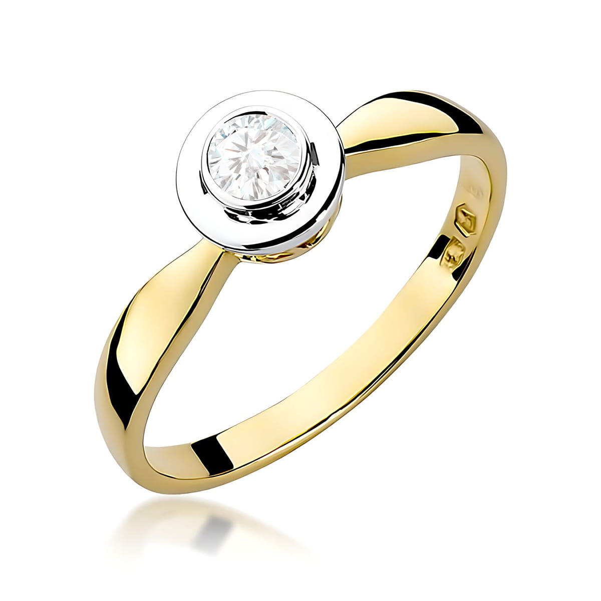 Inel Aur 9K cu Diamant Natural 0.15 ct