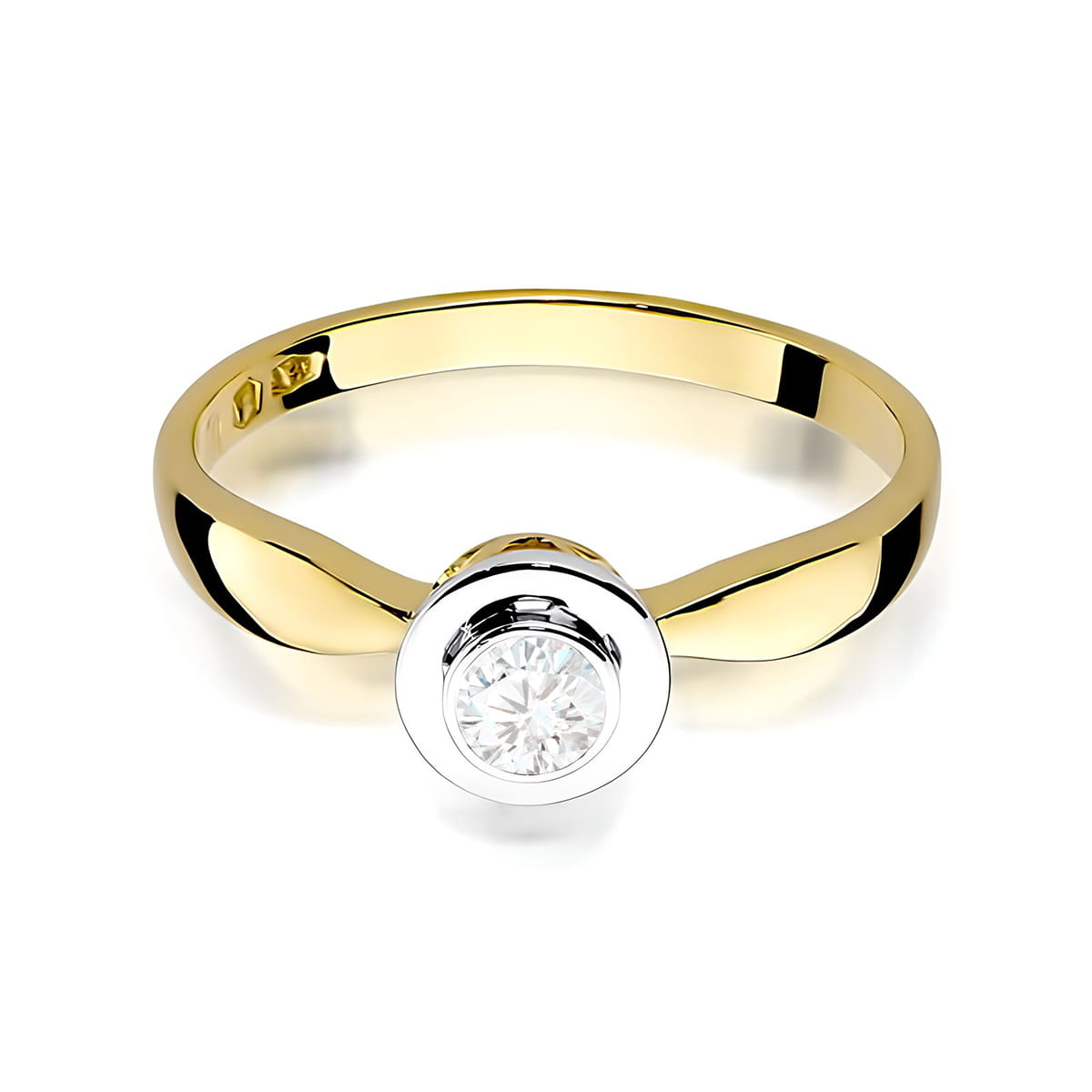Inel Aur 9K cu Diamant Natural 0.15 ct